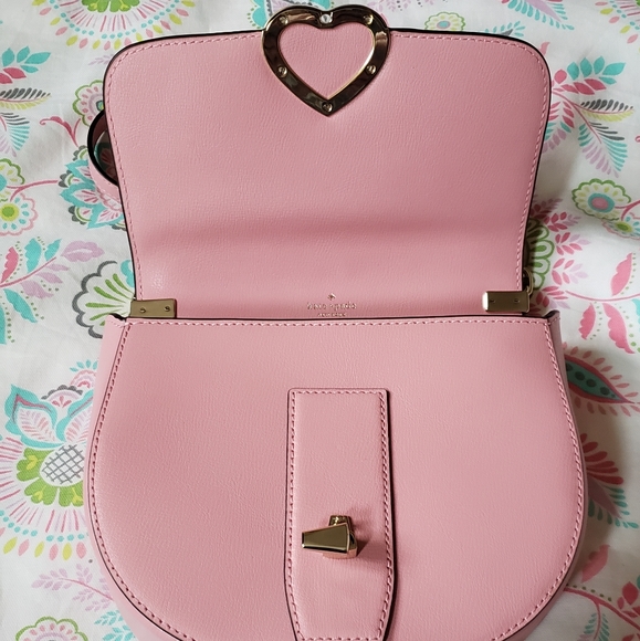 Kate Spade Medium Chain Saddle Bag Pink NWT - Picture 8 of 14